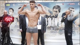 PBK! JOSH KELLY STEPS ON SCALES & POSES FOR THE MEDIA UNDER WATCHFUL EYE OF ADAM BOOTH