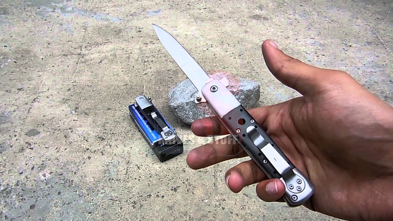 8.75" Black Italian Duck Spring Assisted Folding Pocket Knife with