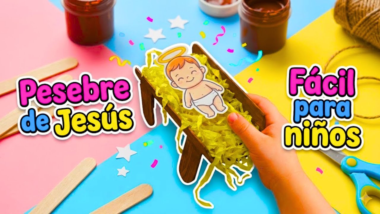 🎄 ¡PESEBRE de JESÚS PARA NIÑOS! ✂️ MANUALIDAD FÁCIL PARA NIÑOS | La Casita de Jesús
