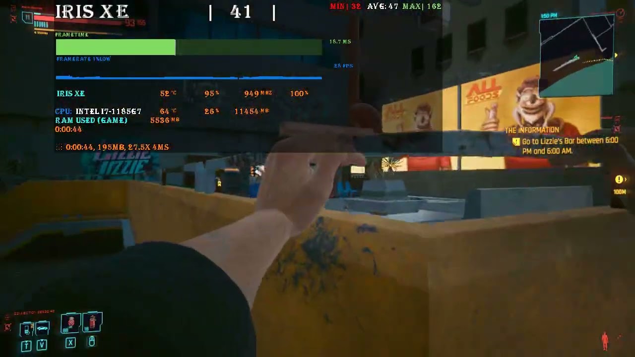 Cyberpunk 2077 | i7 1185G7 | 720p Low Settings | 2025