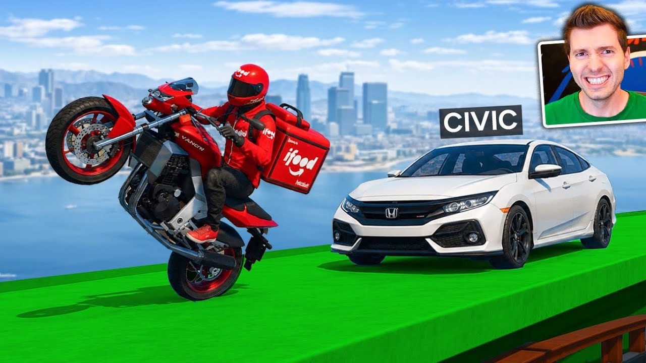 GTA V Online: MOTO IFOOD vs CIVIC (brasileiro) - O MAIS DIFÍCIL DO JOGO! 
