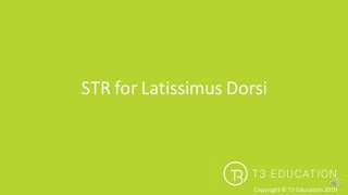 Soft Tissue Release: STR Latissimus Dorsi