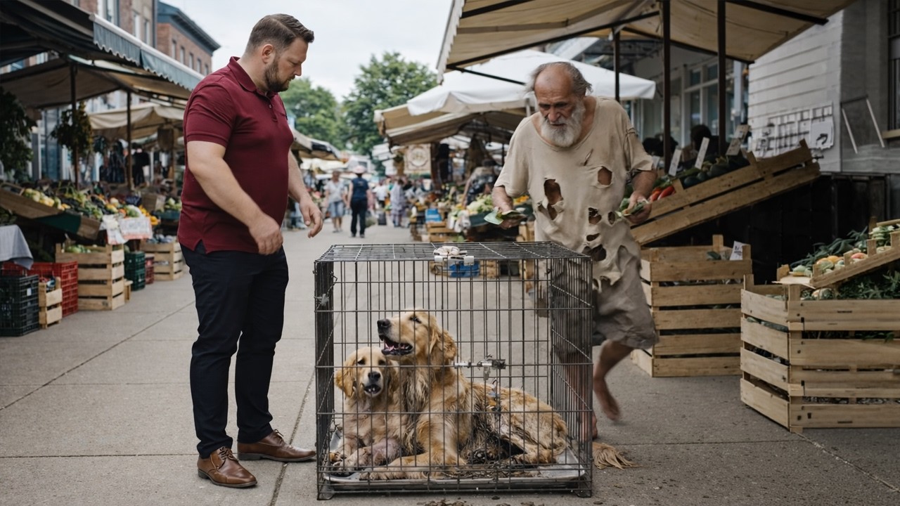 Seeing Two Dogs Caged and Abused, a Homeless Man Spends All His Savings to Rescue Them