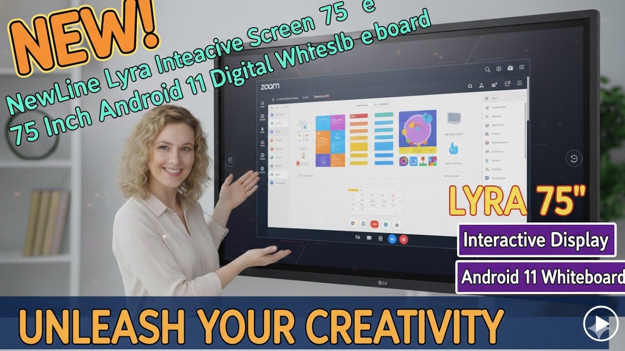 NewLine Lyra Interactive Screen 75 Inch Android 11 Digital Whiteboard