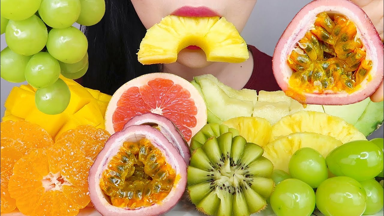 ASMR EXOTIC FRUIT PLATTER MUKBANG 다양한 과일 먹방 *JUICY & CRUNCHY* NO TALKING EATING SOUNDS