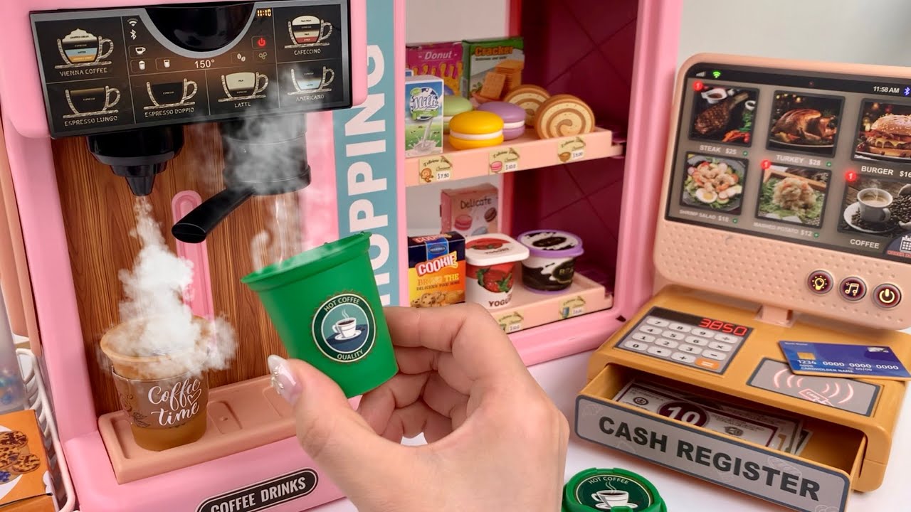  Toy Asmr Coffee Machine Cash Register PlaySet ASMR Satisfying With Unboxing Review Toys