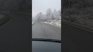 Driving in the snow on the German federal highway  | Fahren im Schnee auf der deutschen Bundesstraße