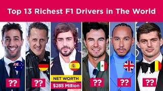 Top 13 Richest Formula 1 Racing Drivers in The World | 2023