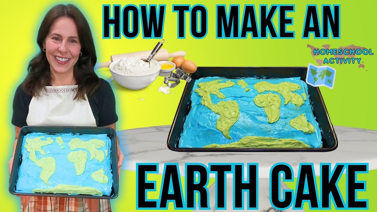 HOW TO MAKE AN EARTH CAKE || Fun Homeschool Baking Activity || Homeschool Honey Pot