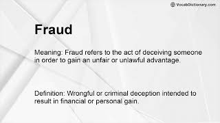 Fraud Meaning
