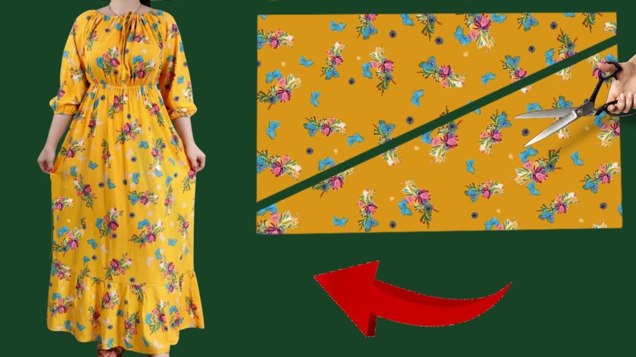 🔥The easiest way to sew a stylish dress💃The easiest way to sew a dress in 10 minutes from 1 5 fabr