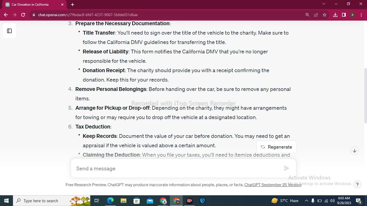 Car donations in California