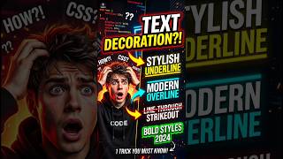 CSS text-decoration Explained | Underline, Overline &amp; Line-through #viral #trending #funny #shorts