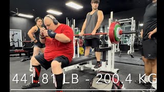 Triple Raw Bench Press PR 441 lbs - 200 kgs