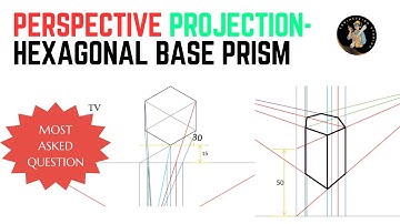 PERSPECTIVE DRAWING || HEXAGONAL BASE PRISM