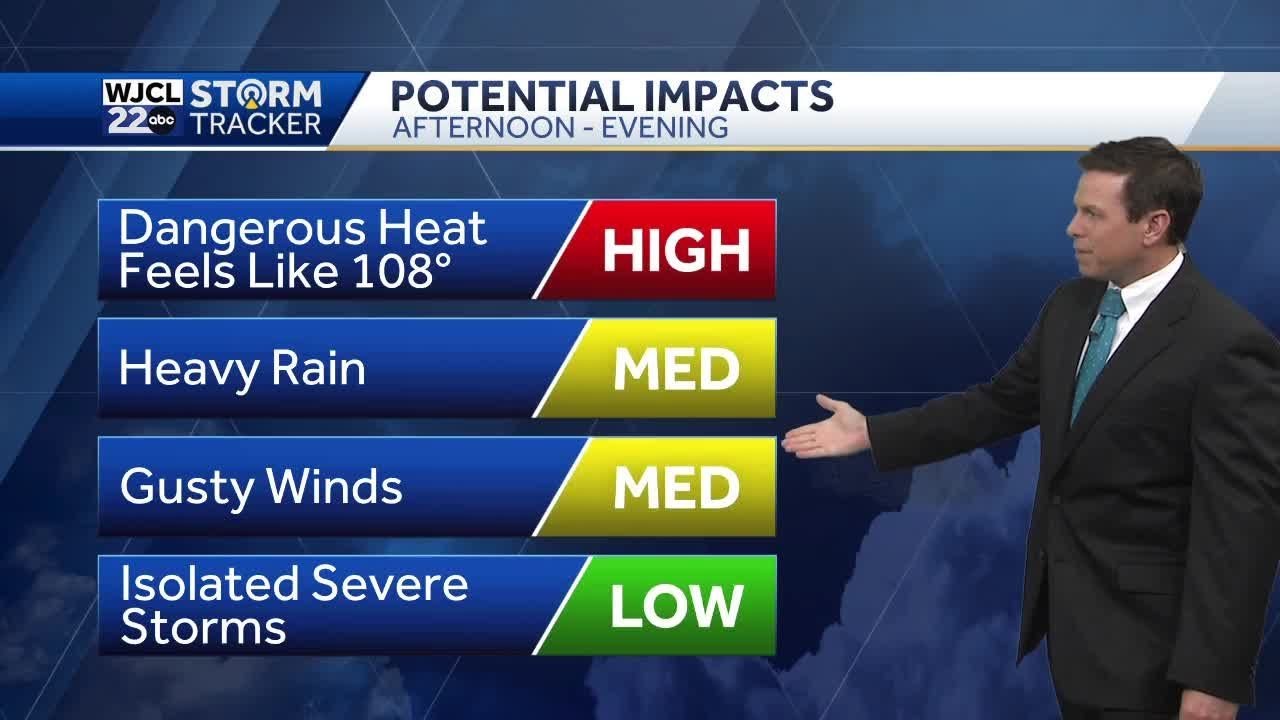 Hot and humid today with late PM storms - YouTube