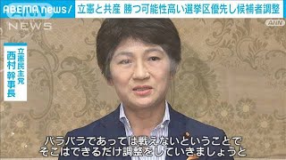 立憲民主と共産　参院選「勝利する可能性高い選挙区」優先し候補者調整(2022年5月9日)