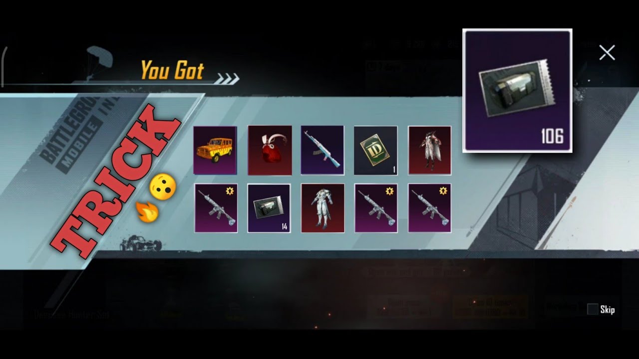 106+ Free Classic Crate Opening BGMI🔥 Classic Crate Opening Trick 🔥