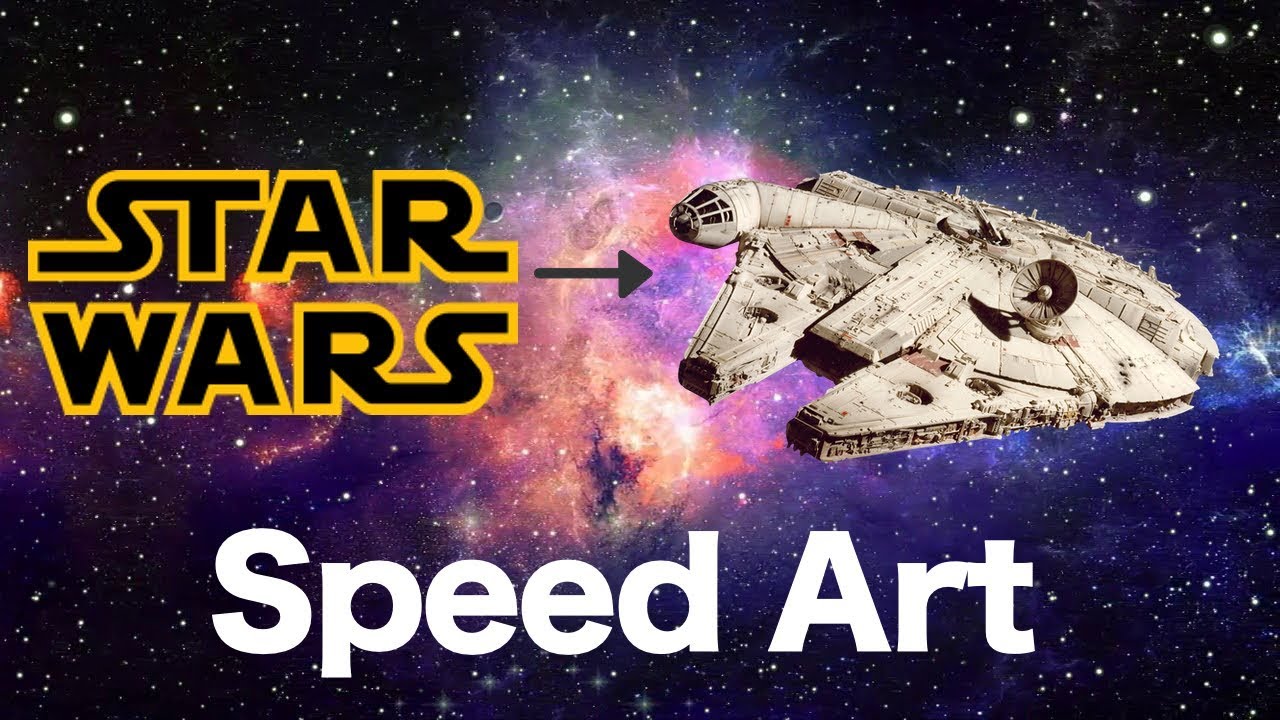 Star Wars logo Millennium Falcon Style | Speed Art #3