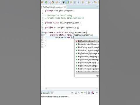 Bill Pugh Singleton Implementation design pattern in Java #shorts # ...