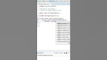 Bill Pugh Singleton Implementation design pattern in Java #shorts #dessignpatterns #javatcoding