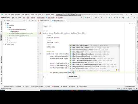 Java coding of currency converter application in android studio