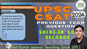 UPSC CSAT [2024] Previous Year Quant Question Paper  | Full Paper Analysis & Solution .