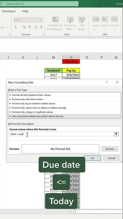 How to highlight past due date with Conditional Formatting with Formula ...
