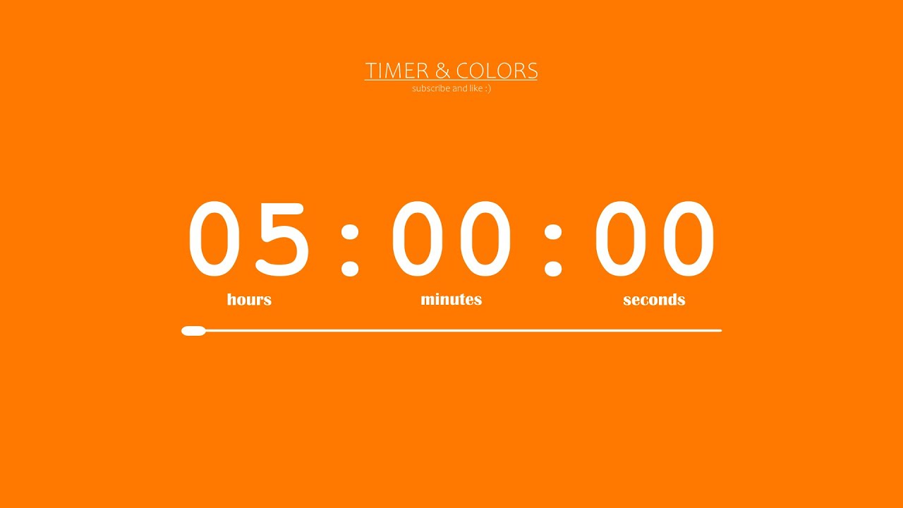 ⏱ 5 Hour Timer / Orange Screen 🍊 / Countdown - YouTube