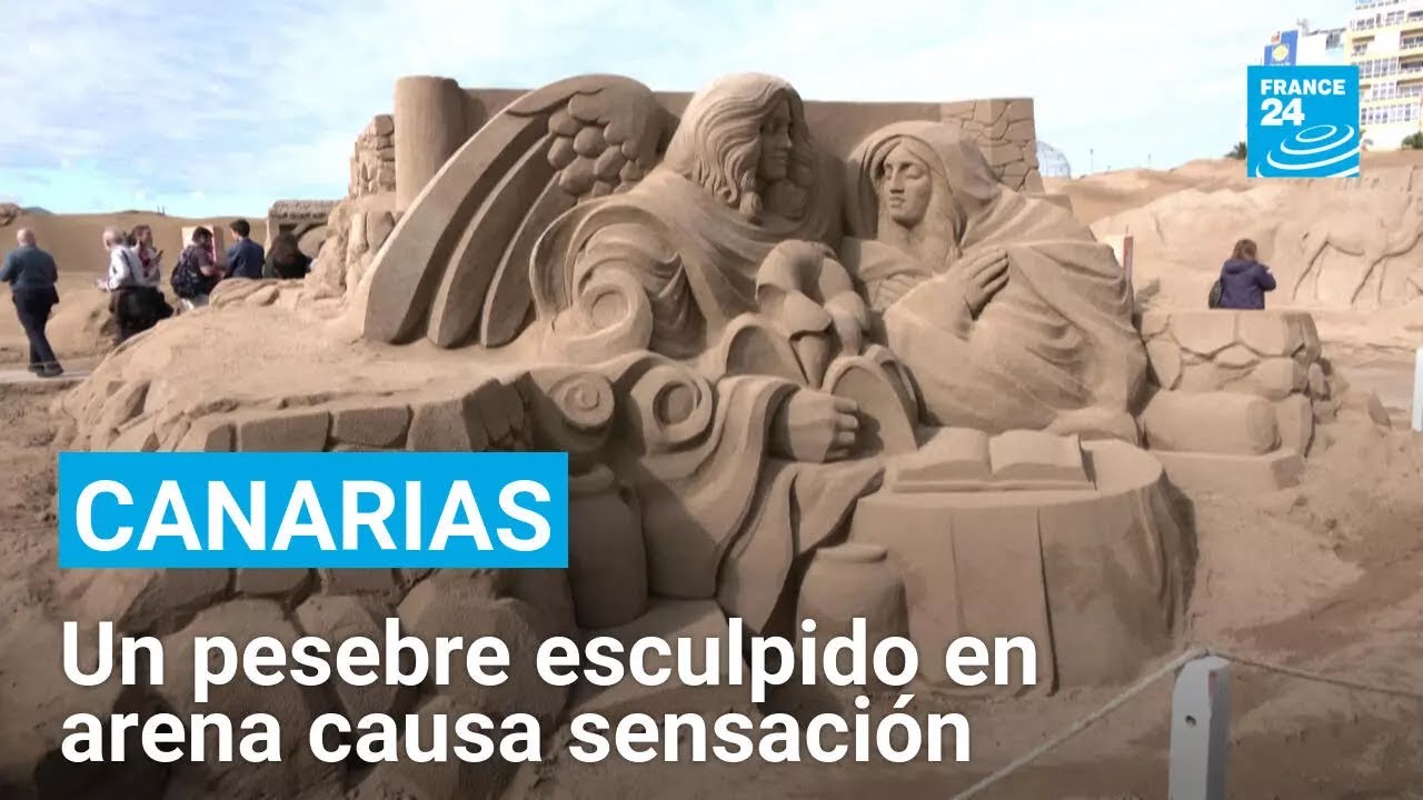 Canarias: un pesebre esculpido en arena causa sensación cada año • FRANCE 24 Español