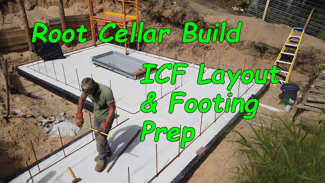 Icf Root Cellar Layout And Rebar Install Youtube 