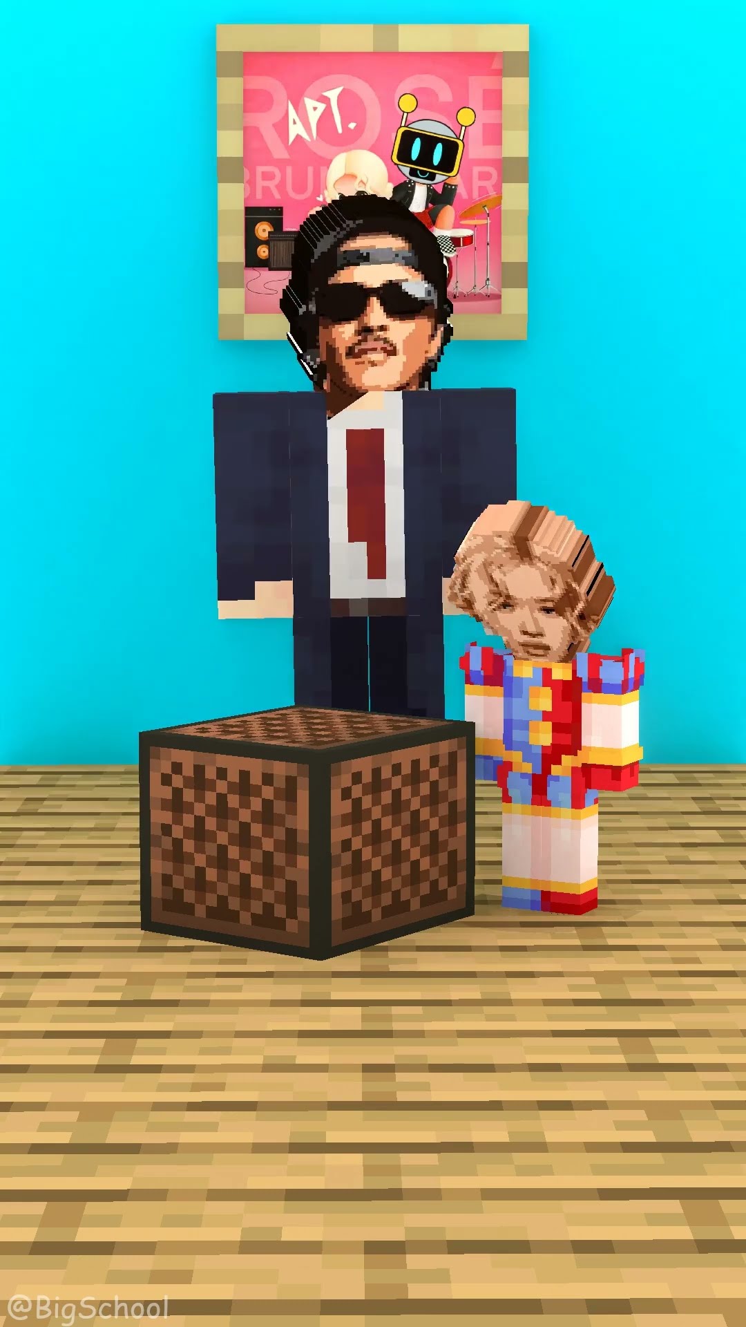 Bruno Mars helps Rosé listen to Sprunki Fun Bot sing the song APT!