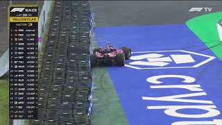 LECLERC SPINS AND HIT THE WALL