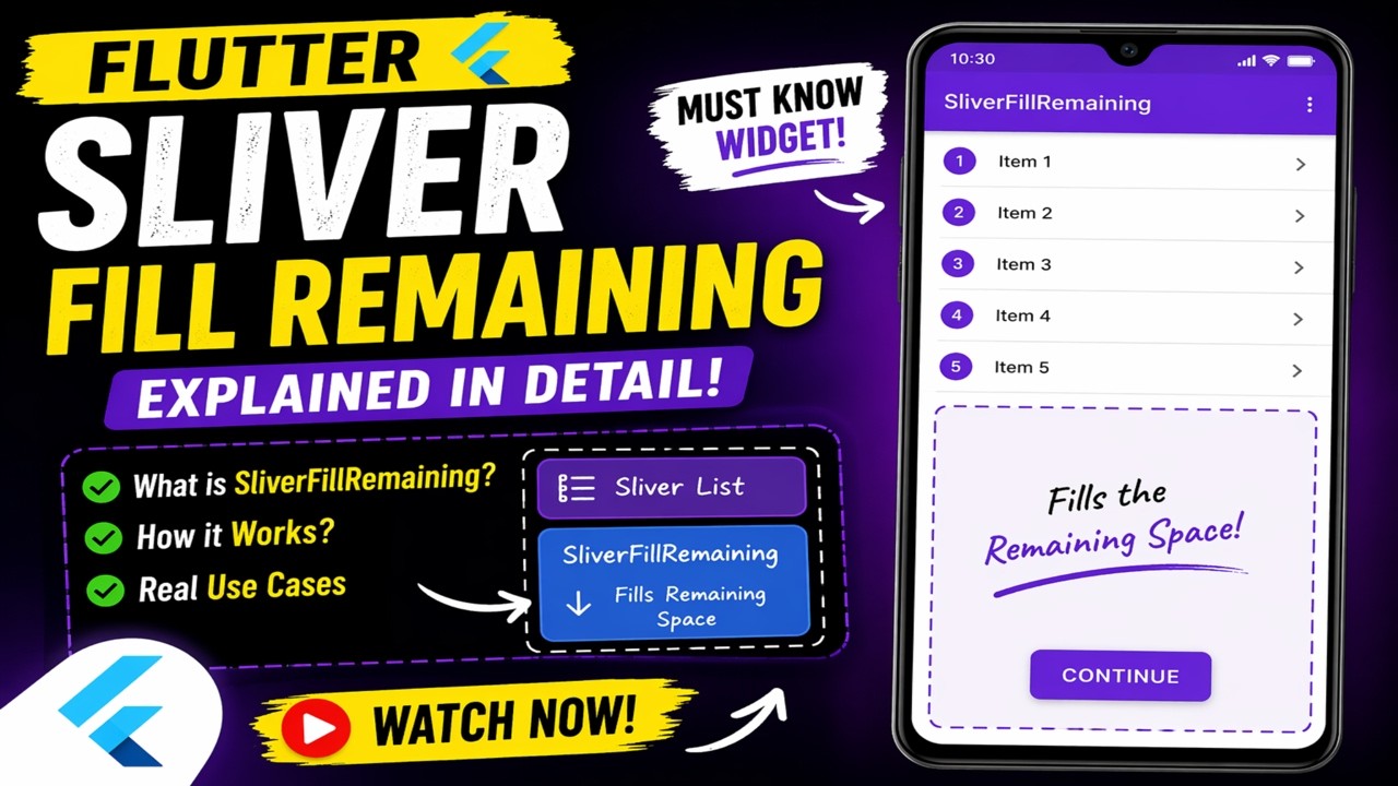 Sticky Save Button Flutter SliverFillRemaining Flutter Tutorial | Fix Empty Space & Sticky Bottom ...