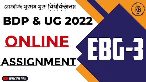 NSOU BDP Assignment 2022 EBG-3 || Live || NSOU EBG3 MCQ Question/Answer #nsou