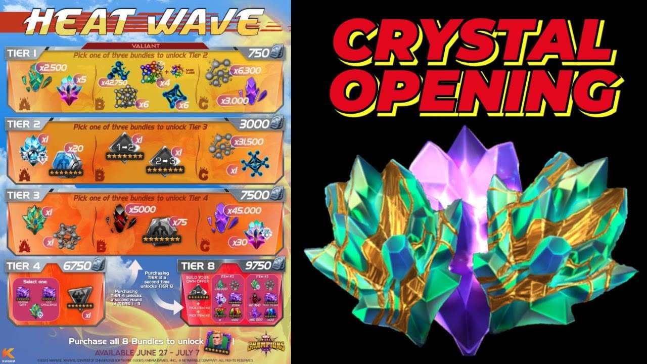 Heat Wave Crystal Opening | Titans and Crystals Oh My! | Marvel Contest of Champions