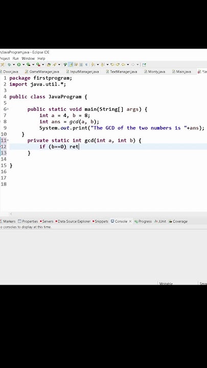 GCD / HCF Of Two Number In O(log(n)) in Java Using Recursion - YouTube