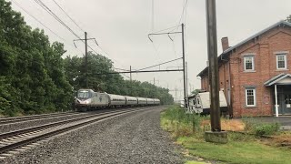 Big Coal Train With DPUs Drops The Signal, Amtrak Fastest I Have Seen, Horseshoe Curve Pennsylvania