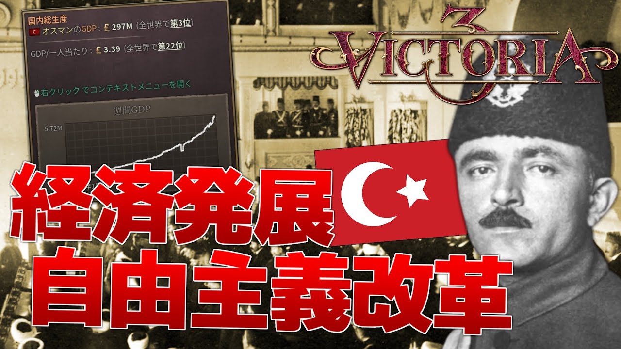 Vic3】自由主義に目覚めたオスマン帝国は急速に発展を遂げます