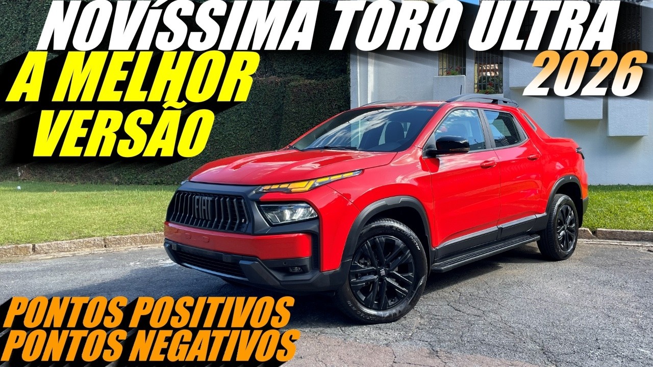 FIAT TORO ULTRA 2026 - A Versão MAIS Completa! Test Drive, 0 a 100, PONTOS POSITIVOS e NEGATIVOS