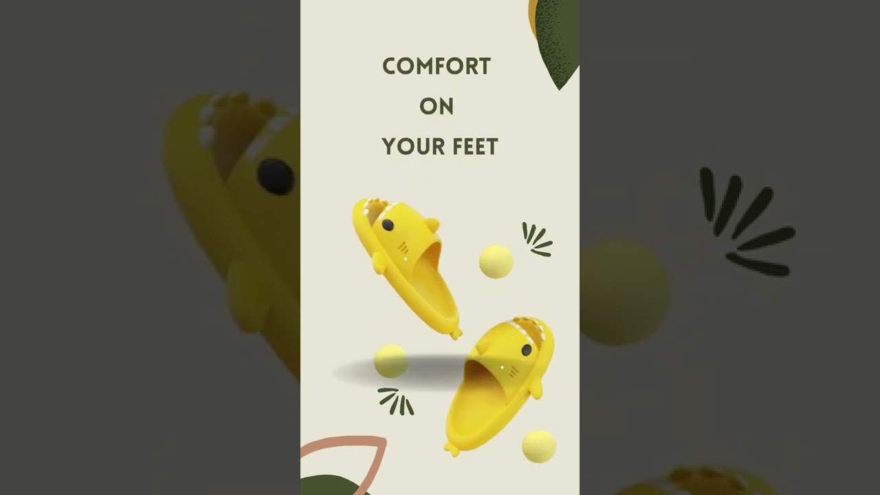 Shark cloud slides, Premium shark slides slippers, cute slippers shark slides Yellow 