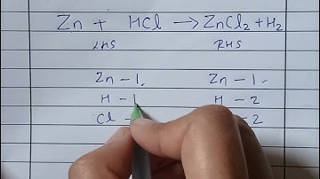 How to balance Zn + Hcl = Zncl2 + H2