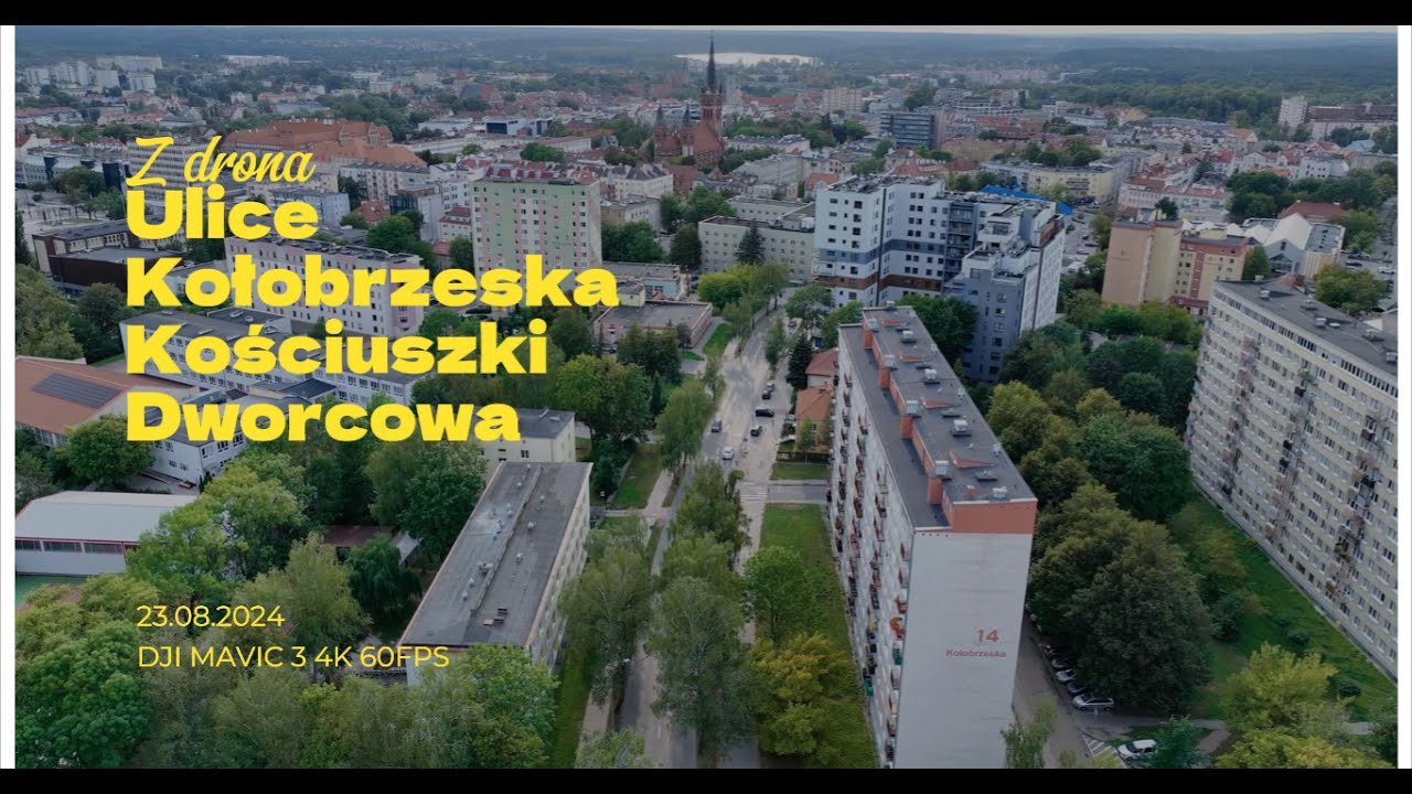 Olsztyn - ul Kołobrzeska Dworcowa Kościuszki |  z drona | DJI Mavic 3 4K