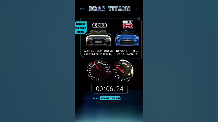 Nissan GT-R R35 V6 3.8L 1600 HP vs Audi RS 5 Quattro V8 4.2L FSI 450 HP 1800 KG