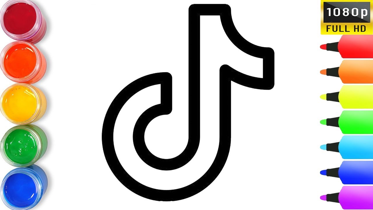 Easy Drawing and Coloring Tiktok For Children & Kids Toddler - YouTube
