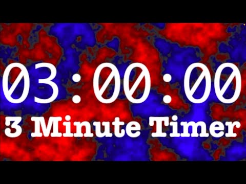 3 minute Countdown Timer Silent w/Beep - 180 second Timer - 3:00 Clock with Alarm - 30 fps timer 3