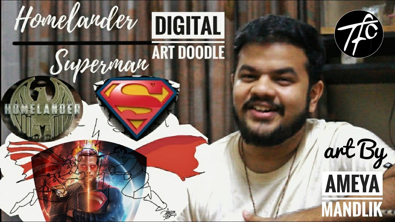 Homelander Vs Superman Digital Art Doodle By Ameya Mandlik Youtube