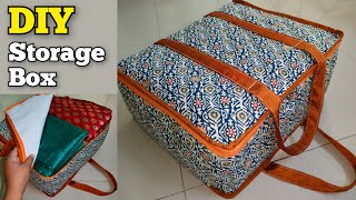 सिर्फ 2 Rectangle Pieces से बनाएं Big Saree Storage Bag| DIY Wardrobe Organizer| suitcase/bag making