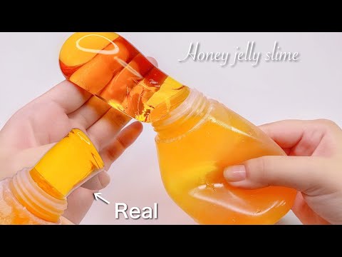 【ASMR】🍯ハニーゼリースライム🐝【音フェチ】Honey jelly slime 꿀 젤리 슬라임