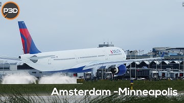 P3D V5.1 | Full flight | Beautiful flight and Smooth landing | EHAM - KMSP | Aerosoft A330